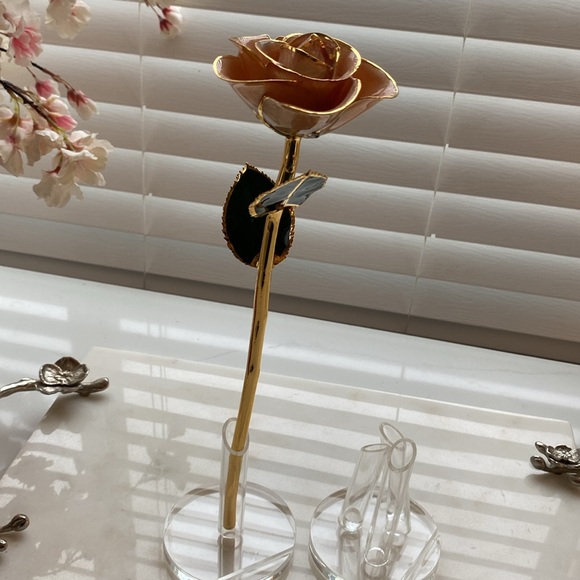 Gorgeous Steven Singer  24 Karen Gold dipped Roses🌹set of 3 Certified Real Gold🥀 - Picture 10 of 13